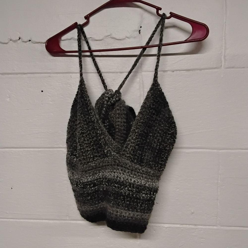 Gray Knit Halter Top